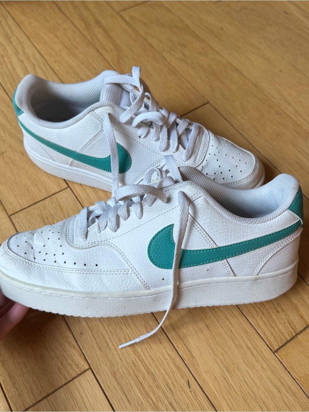 Women’s Nike Court Vision Low Top with Teal Swoosh